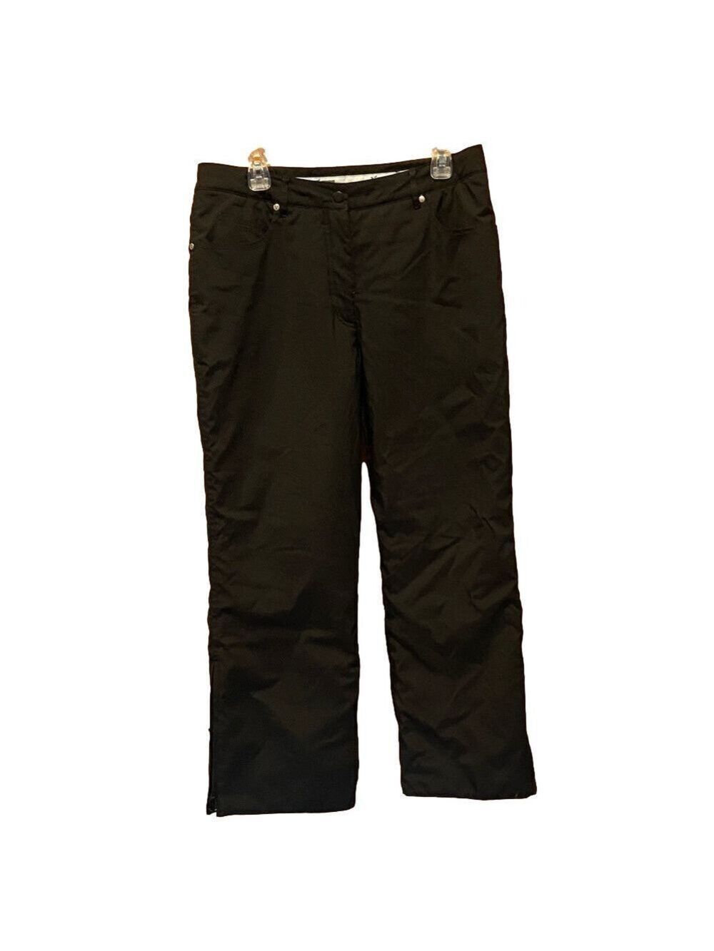 FERA Stretch Black Ski Snow Pants with Elastic Ankles Size 14S